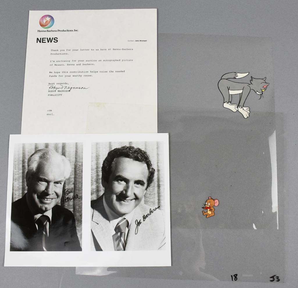 Tom & Jerry Cel, Hanna Barbera Signed Photo-LOA (1 of 4)
