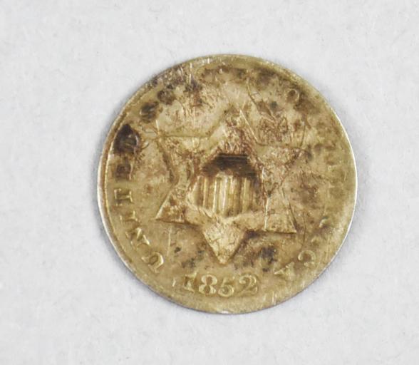 Rare 1852 Silver Trime, 3 Cent Coin (1 of 2)