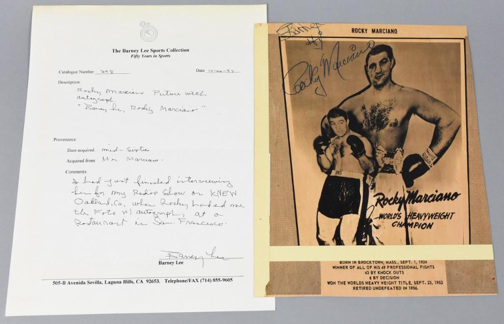 Rocky Marciano Brochure Page Signed, LOA (1 of 4)