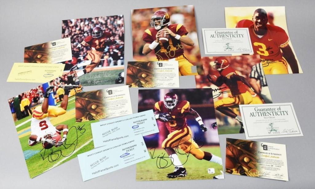 USC Trojan Football Signed Photos, Bush, Leinart (1 of 4)