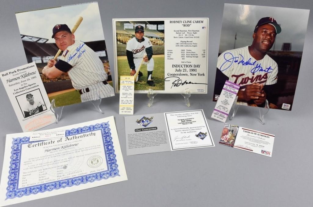 Minnesota Twins Signed Photos, Killebrew, Carew, PSA (1 of 4)