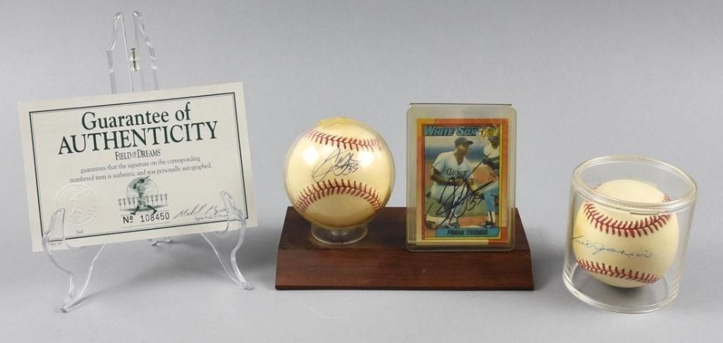 HOF White Sox Players, Thomas/Aparicio Signed Balls COA (1 of 7)