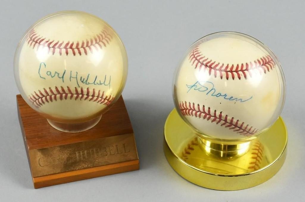 Signed Irv Noren/Carl Hubbell Baseballs (1 of 3)