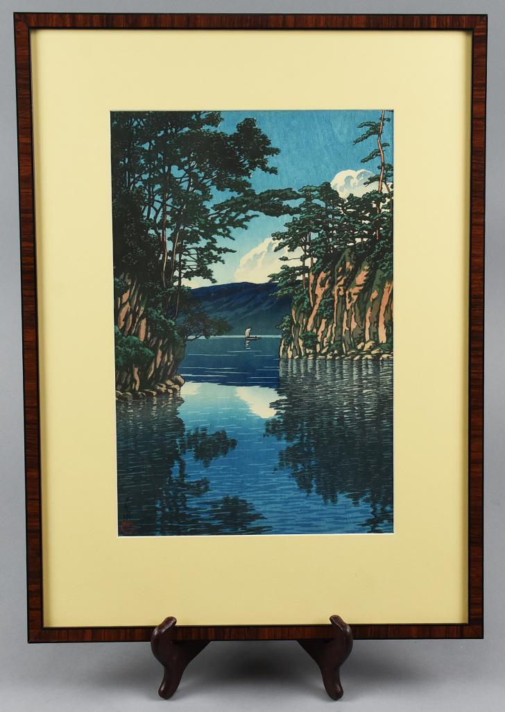 Woodblock Hasui Kawase Lake Towada c1927 (1 of 4)