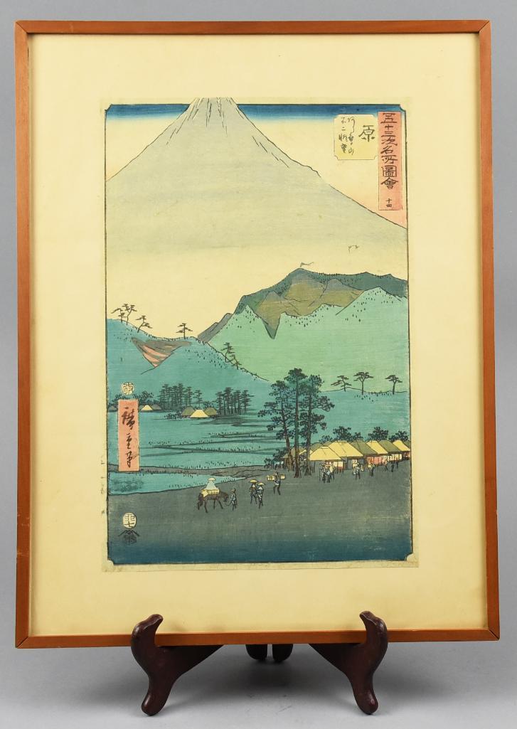 Woodblock Utagawa Hiroshige View of Fuji 1855 (1 of 5)