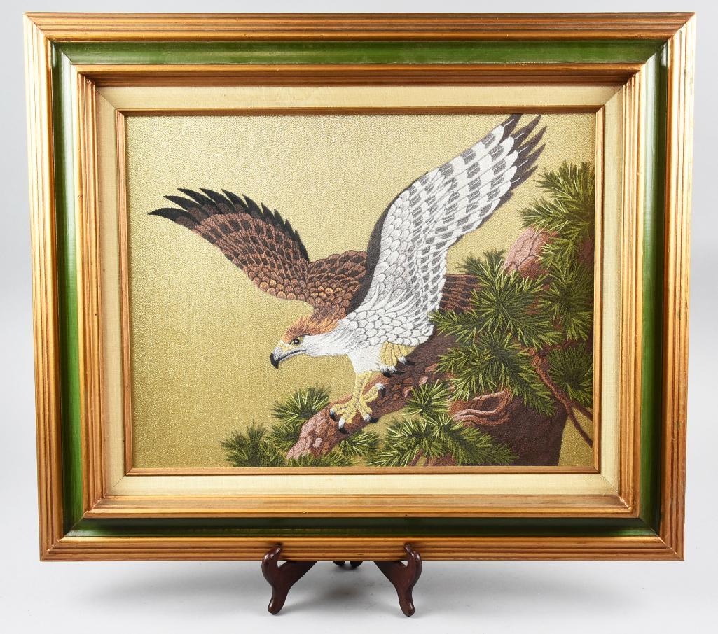 Vintage Asian Export Needlepoint Eagle (1 of 4)
