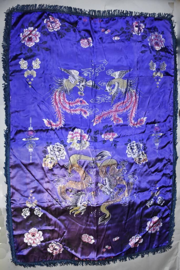 Vintage Asian Silk Dragon & Bird Embroidered Panel (1 of 18)