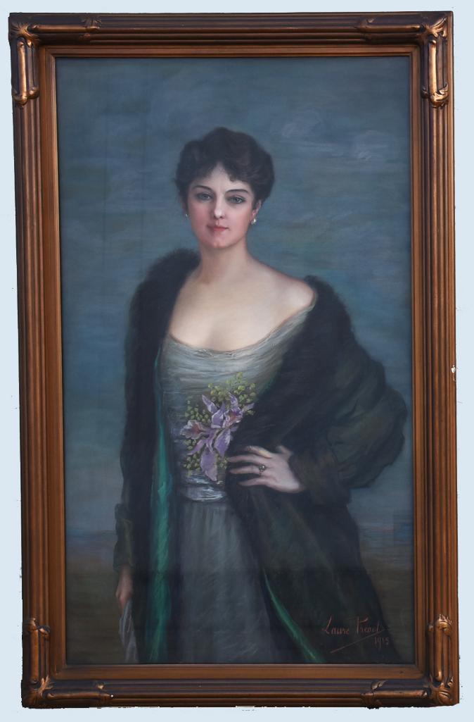 1915 Laure Prevet Portrait Oil  Large Dramatic Period (1 of 14)