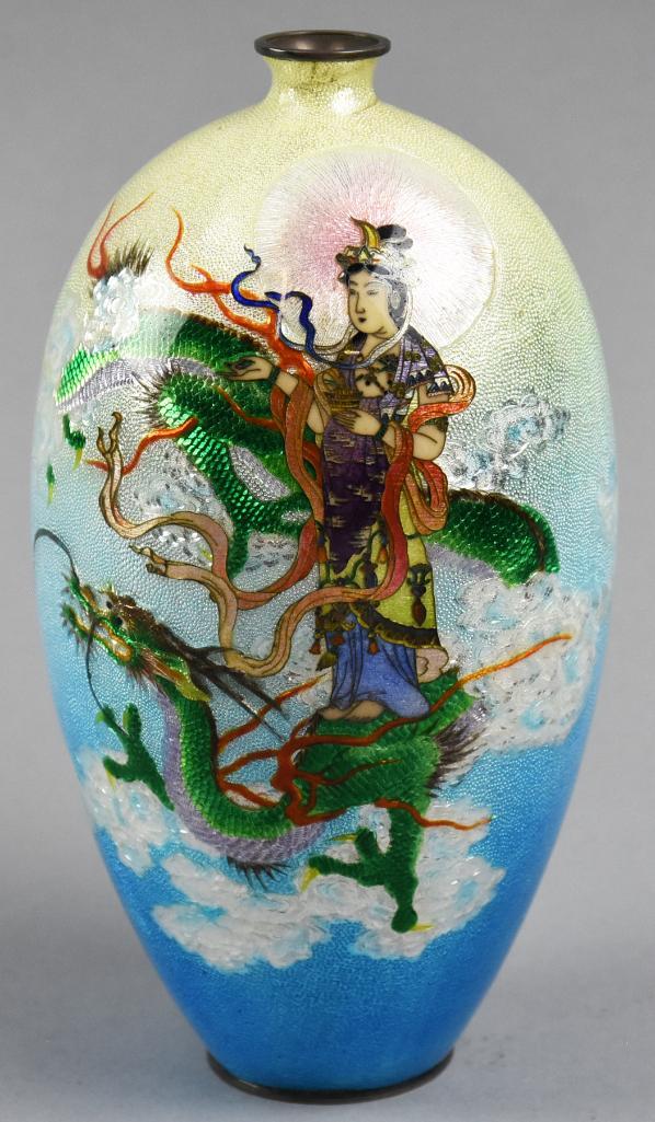Japanese Ginbari Cloisonne Vase (1 of 9)