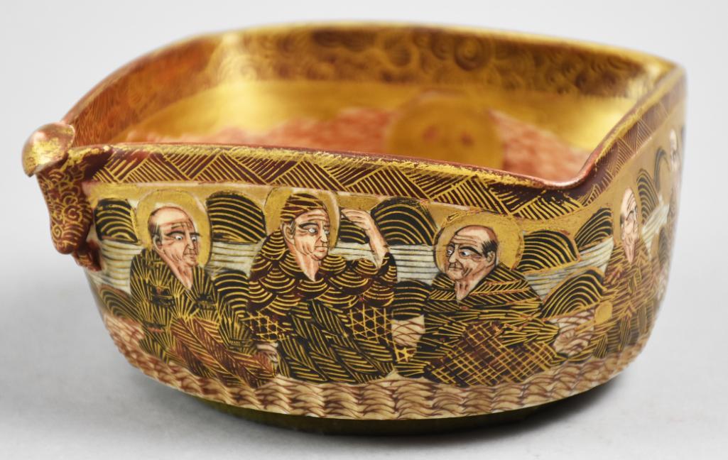 Lucky Gods satsuma Bowl Meiji Artist Signed (1 of 11)