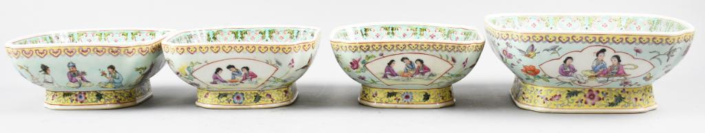 Chinese Hand Painted  Famille Rose Set of Bowls Marks (1 of 14)