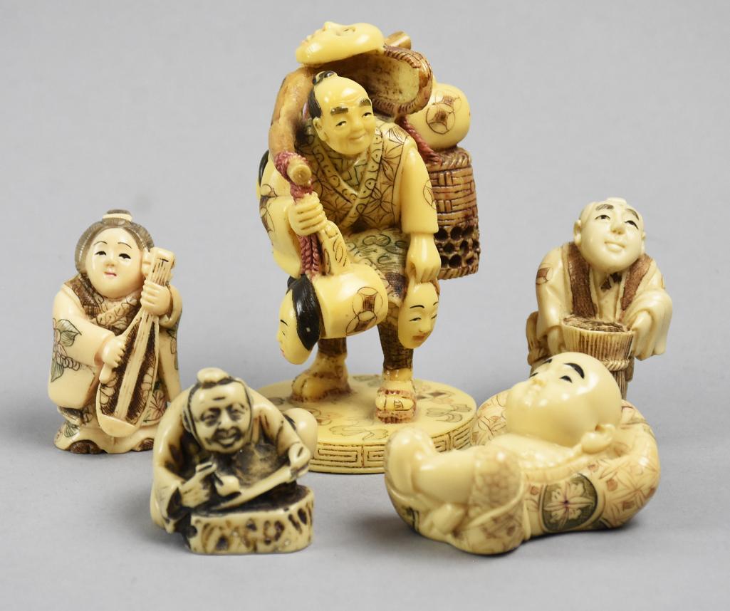 Lot of 4 Antique Japanese Netsuke & Figurine (1 of 12)