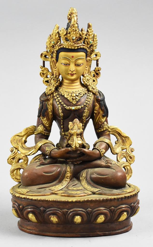 Tibetan Gilt Bronze Amitayus Buddha (1 of 7)