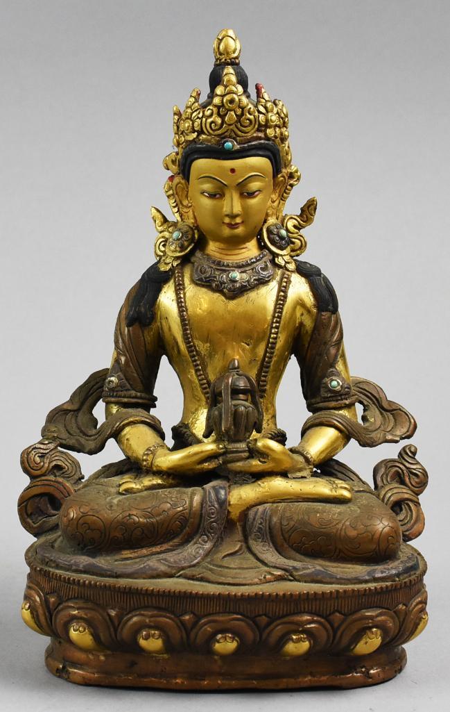 Tibetan Gilt Bronze Amitayus Buddha (1 of 7)