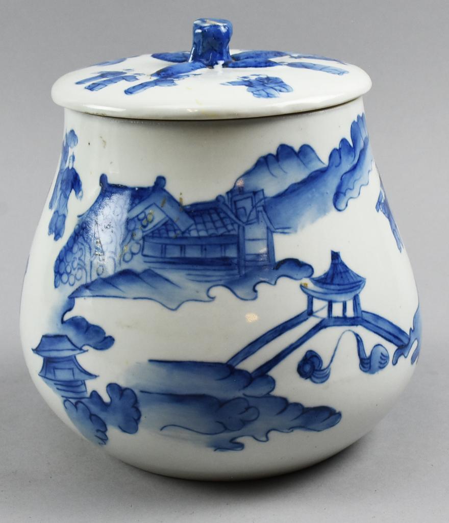 Signed Chinese Blue & White Biscuit Jar (1 of 8)