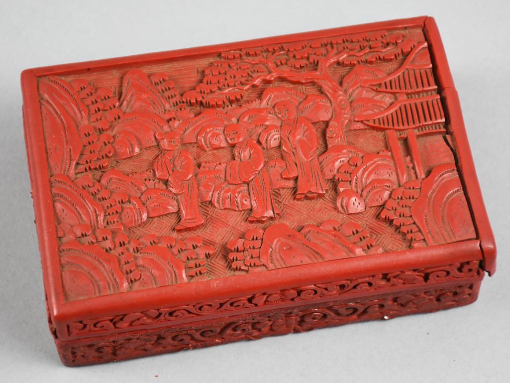 Vintage Chinese Cinnabar Box with Lid (1 of 8)