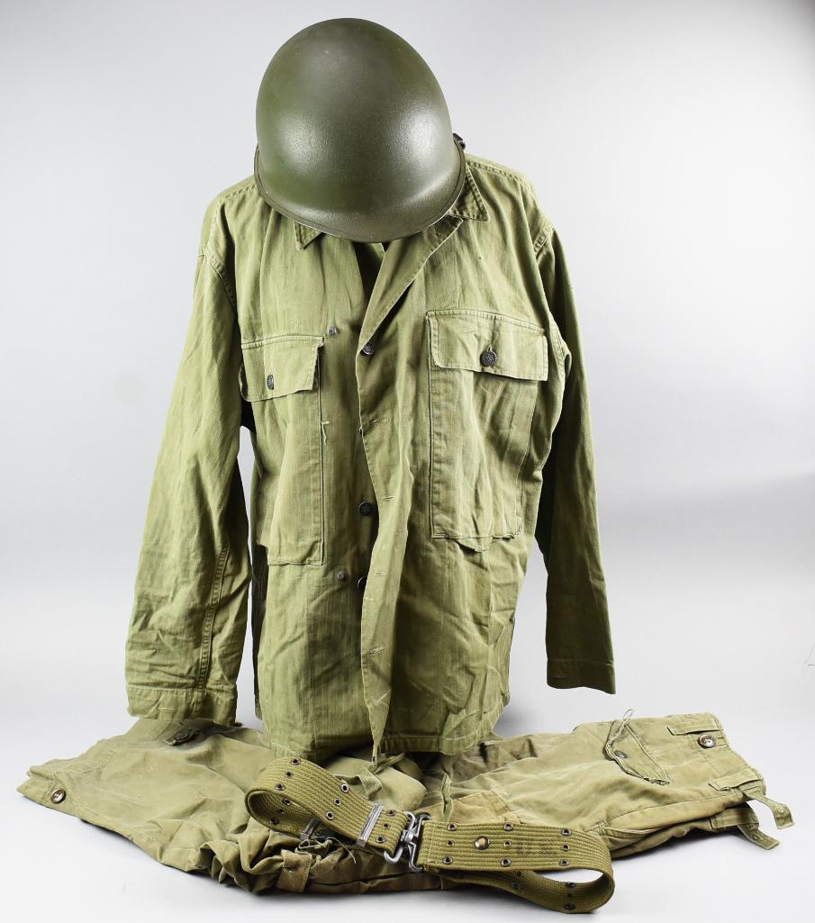 WW2 Field Infantry Set of Clothes, Shirt, Helmet, Pants (1 of 9)