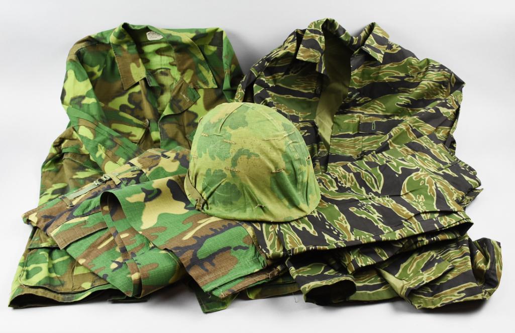 2 US Green Fatigue Uniforms + Helmet (1 of 12)