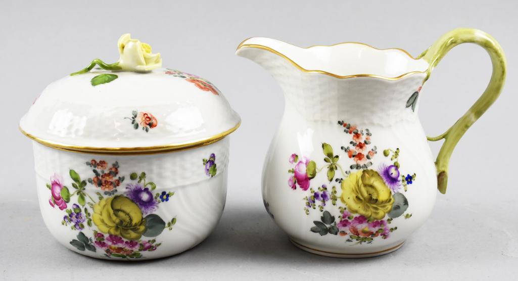 Vintage Herend, Petit Bouquet de Rose, Cream & Sugar (1 of 6)