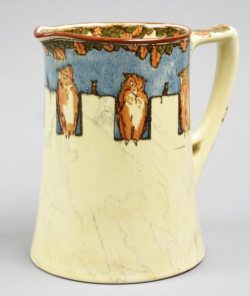 c1910 Royal Doulton Owl & Mouse Series Pitcher (1 of 6)