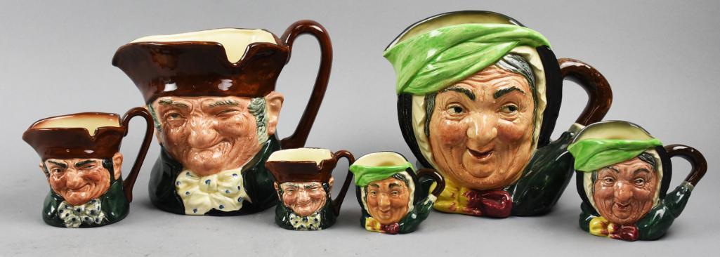2 Sets of Royal Doulton Figue Toby jugs Saircy & Charly (1 of 8)