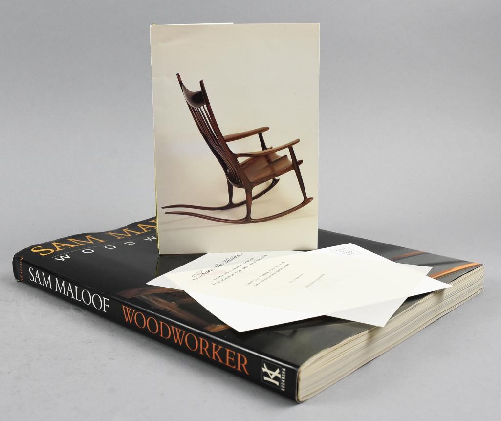 Signed Sam Maloof Woodworker Book,  Exhibition. Invite (1 of 12)