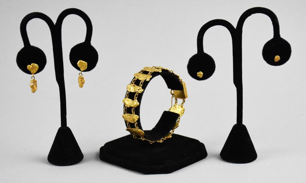 Alaskan 22K Gold Nugget Jewelry Set (1 of 12)