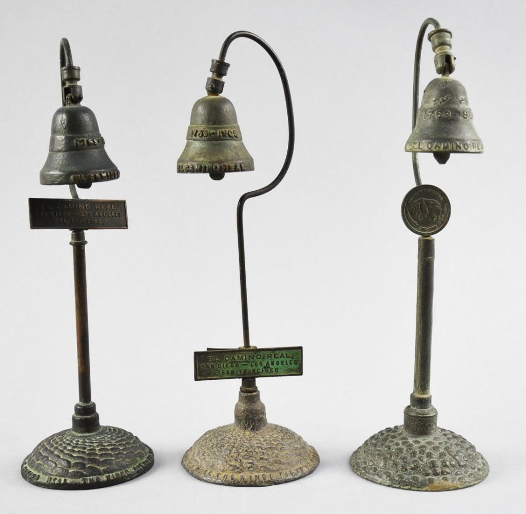 (3) Arts & Crafts Bronze El Camino Real Bells (1 of 10)