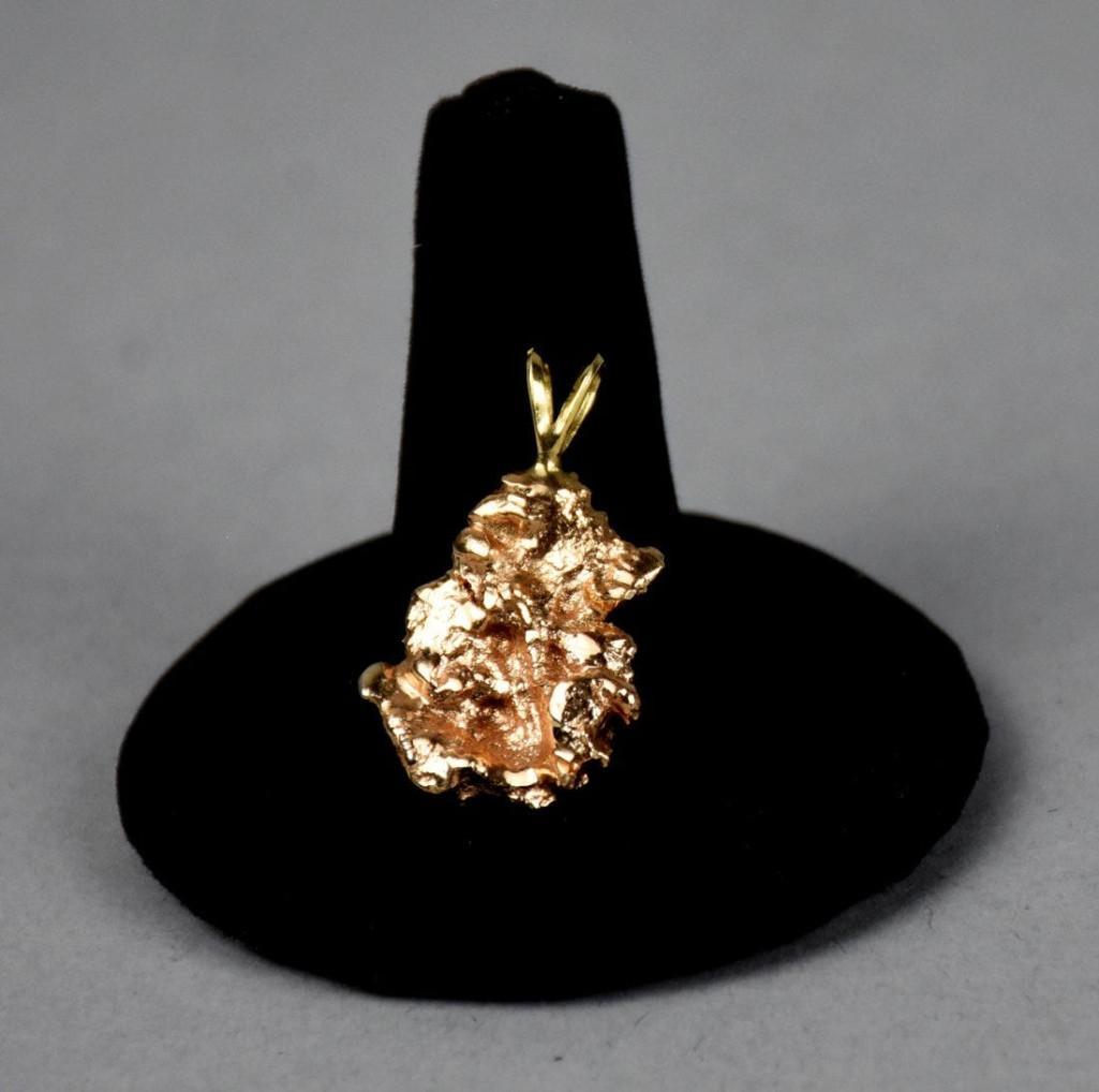 14K Gold Nugget Pendant, 4.3G (1 of 3)
