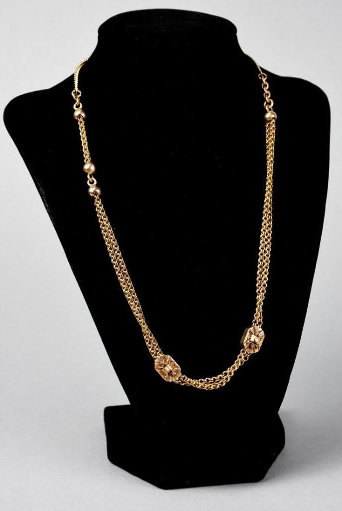 Victorian 10K Gold/Pearl Watch/Slide Chain (1 of 8)