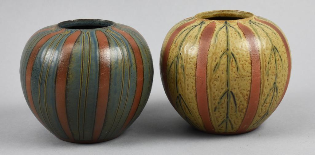 PAIR Mid Century Globe Vases (1 of 5)