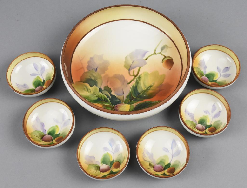 Antique Hand Painted Nippon Nut Bowl Set (1 of 11)