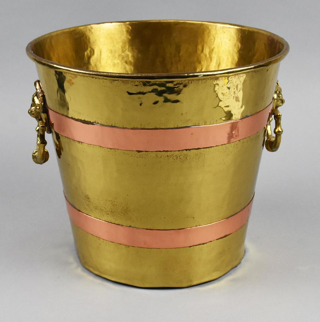 Antique Russian Hammered Brass Bucket (1 of 12)