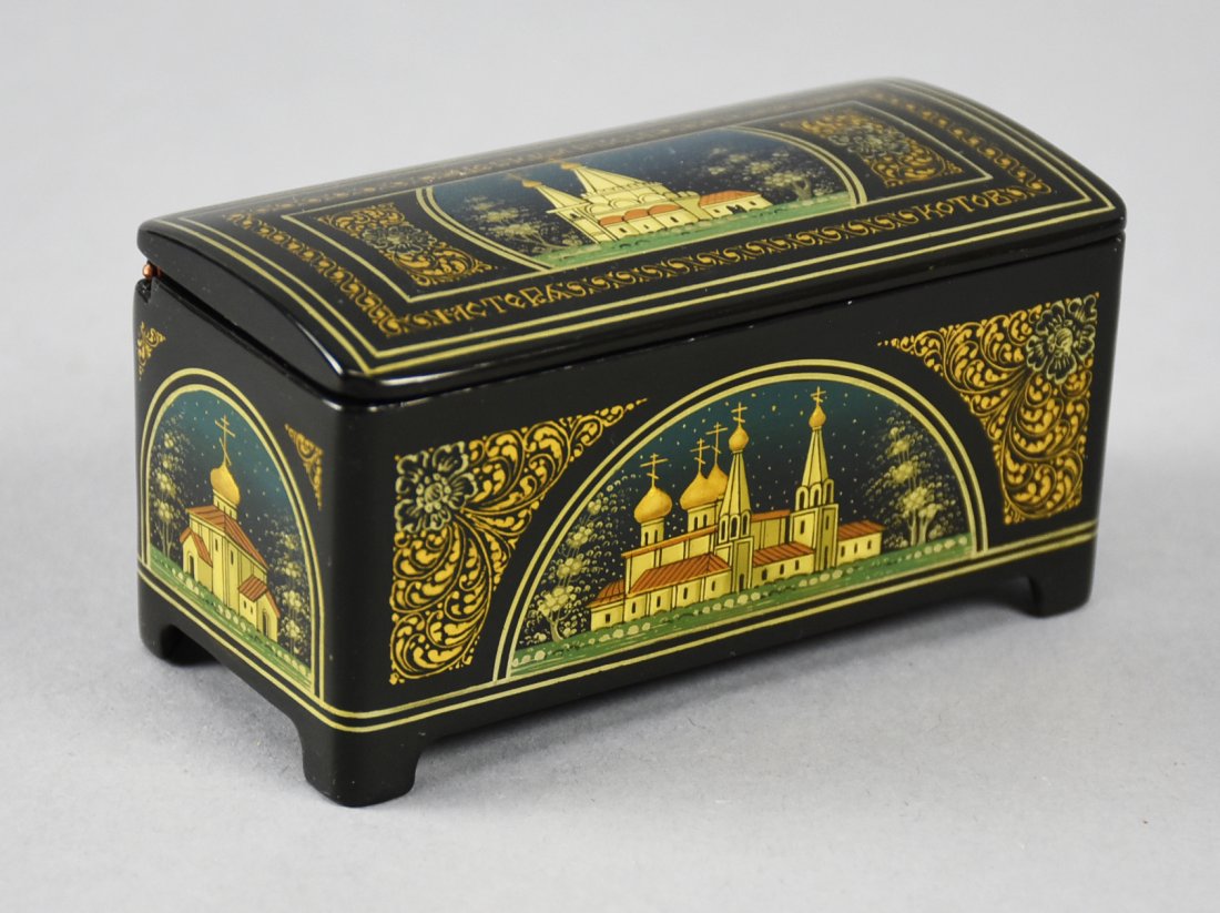 Russian Hand Painted Enamel Trinket Box (1 of 8)