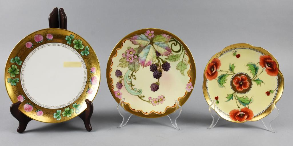 (3) Antique Hand Painted Plates, Limoges, Pickard (1 of 11)