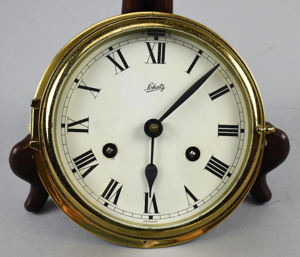 Vintage German Schatz & Sohne Brass Ship Clock (1 of 9)