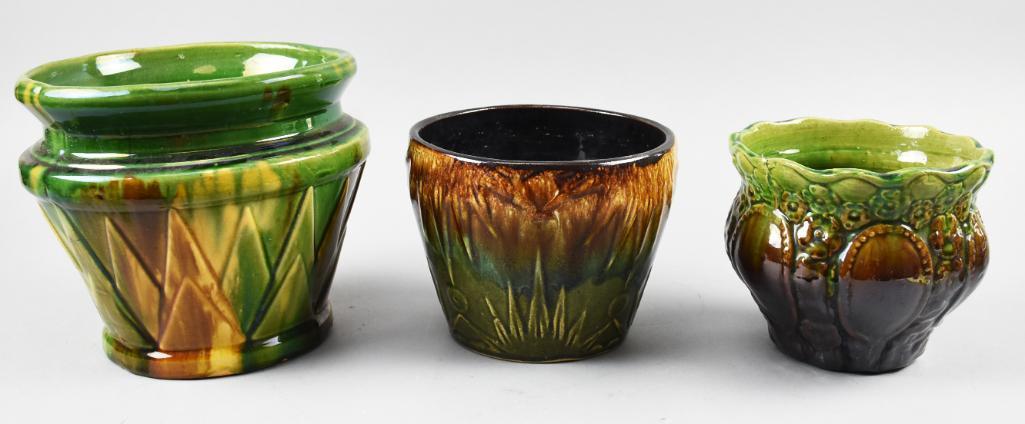 (3) Vintage American Majolica Planters, RRP, McCoy (1 of 7)