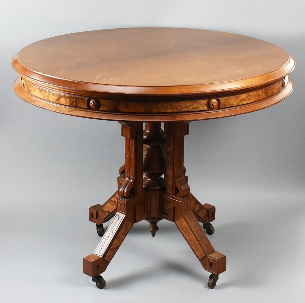 Victorian Eastlake Parlor Pedestal Table (1 of 13)