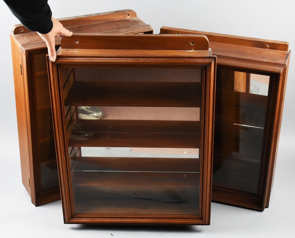 (3) Vintage Hand Crafted Wall DIslplay Cabinets. (1 of 10)