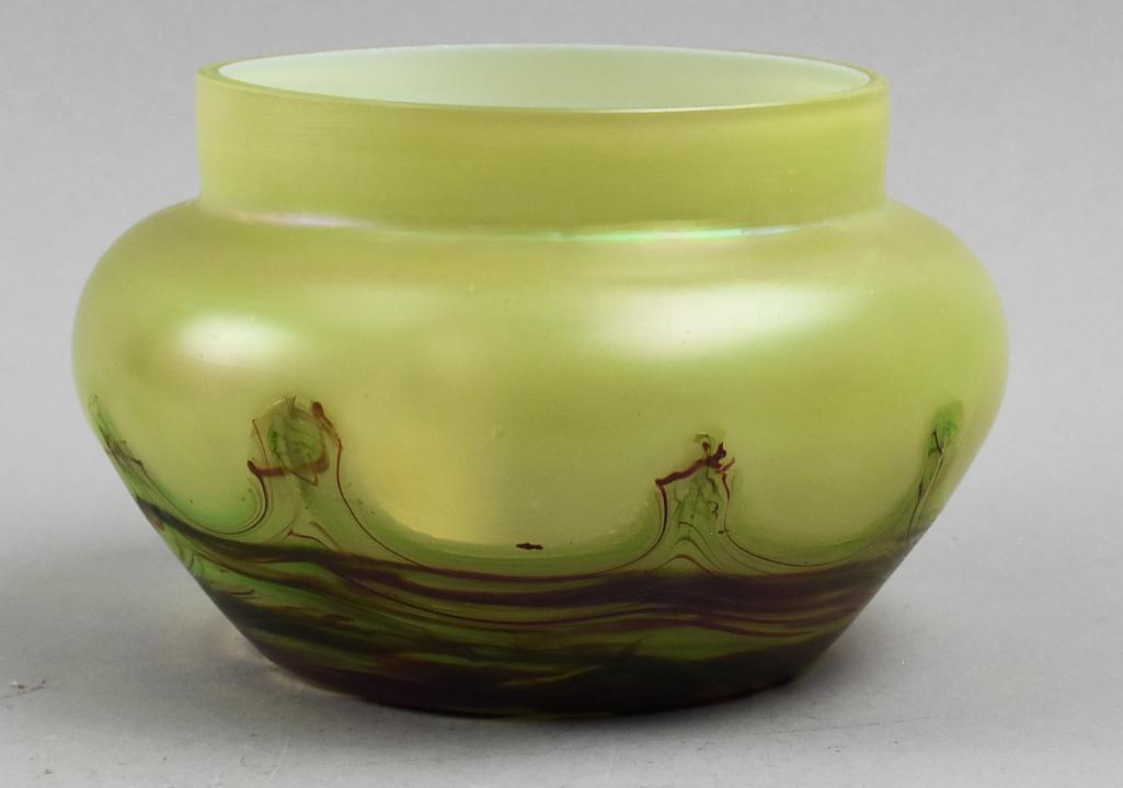 Rare Rindskopf Bohemian Pulled Feather Iridescent Vase (1 of 9)