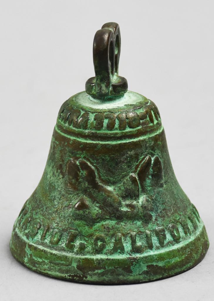 Antique Bronze Patinated Mission Inn, CA Bell 1920's (1 of 10)