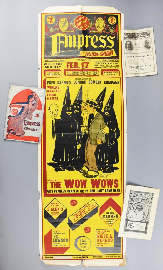 Charlie Chaplin Fred Karno Poster Empress Wow Wows 1913 (1 of 16)