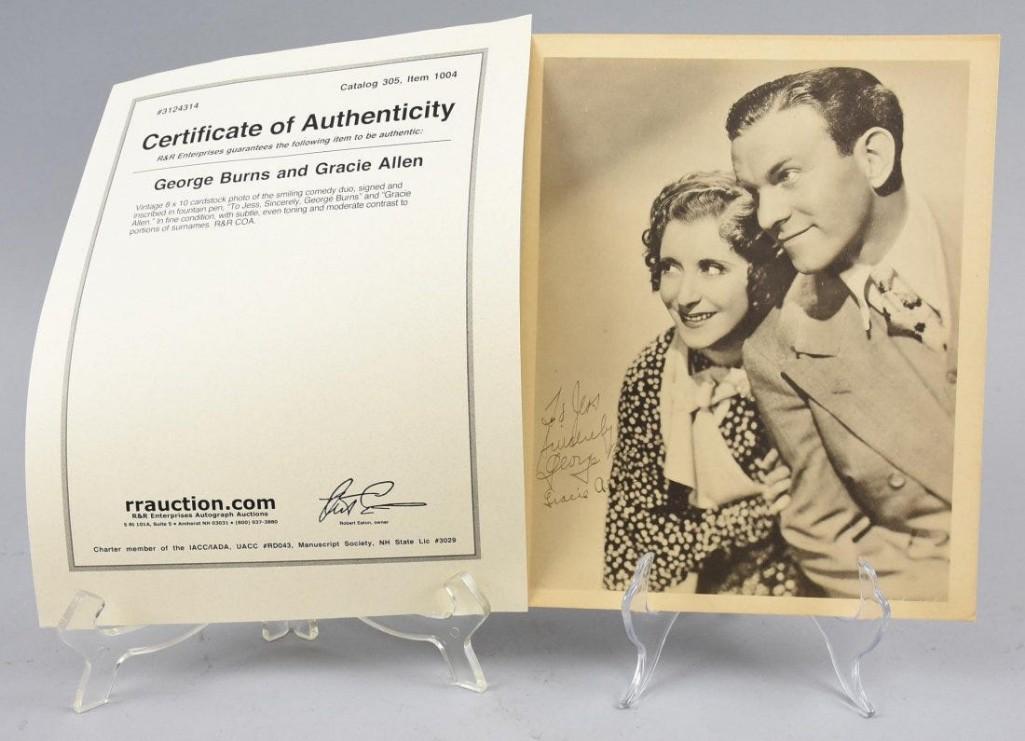 George Burns & Gracie Allen Signed Cardstock Photo, (1 of 2)