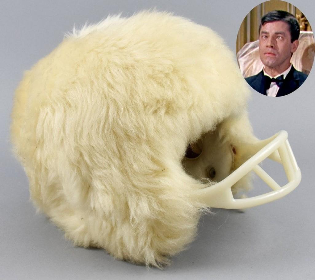 Vintage Jerry Lewis Shearling Football Helmet (1 of 7)