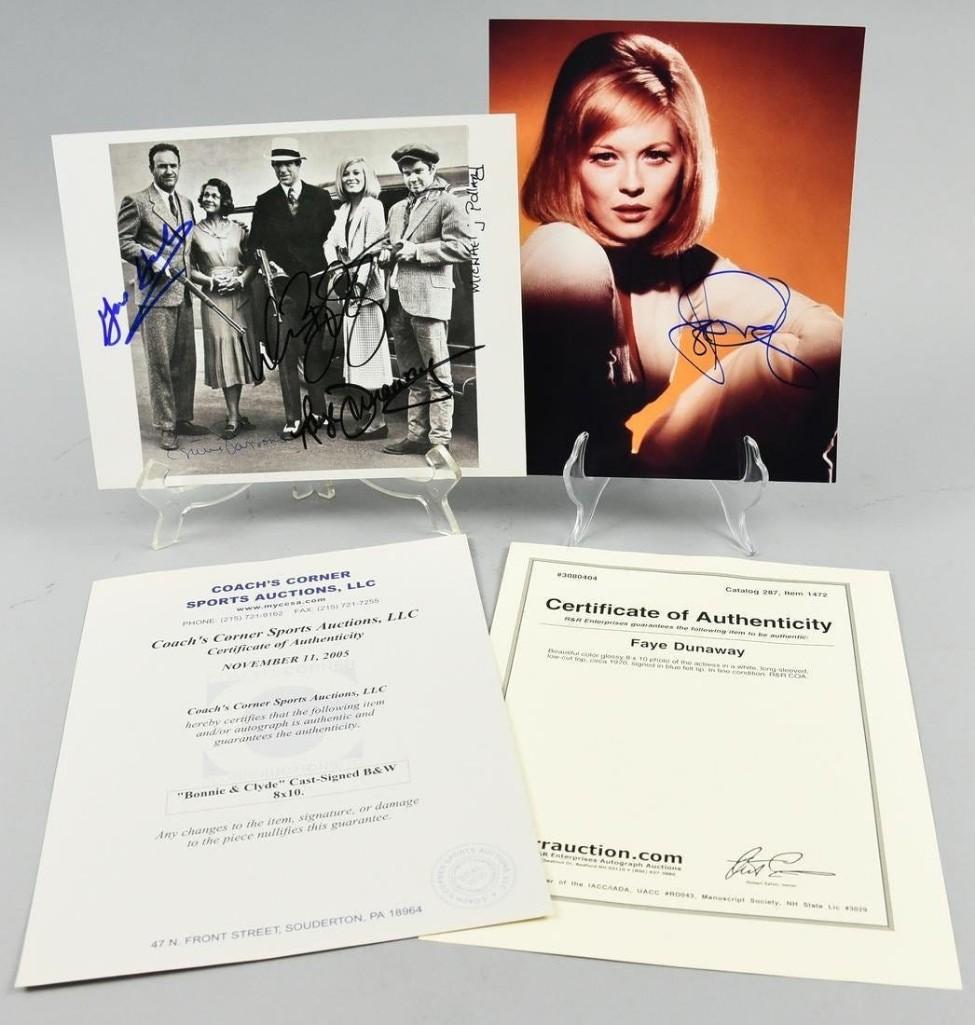 Bonnie & Clyde Cast Signed Photo, COA Dunaway, (1 of 2)