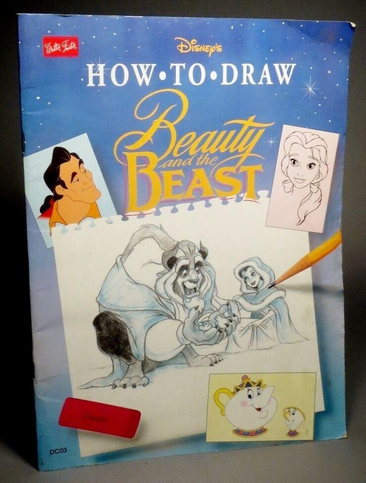 RARE Signed Disney Beauty and the Beast Coloring Book (1 of 4)