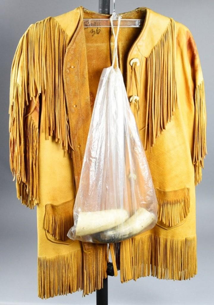 Vintage Hollywood Costume Western Fringe Leather Coat (1 of 10)