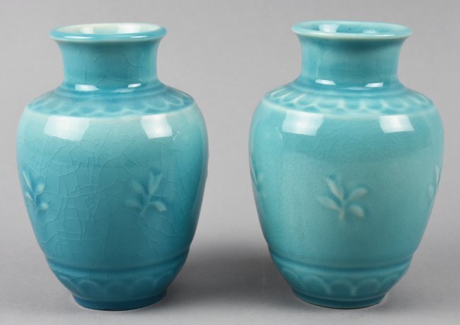Pair 1945 Rookwood High Gloss Glaze Vases (1 of 6)