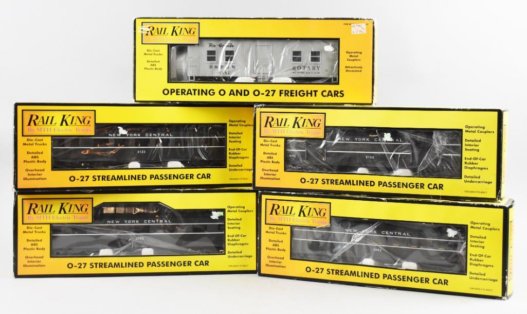 (5) Rail King, MTH O-27 Train Cars, Original Boxes (1 of 6)