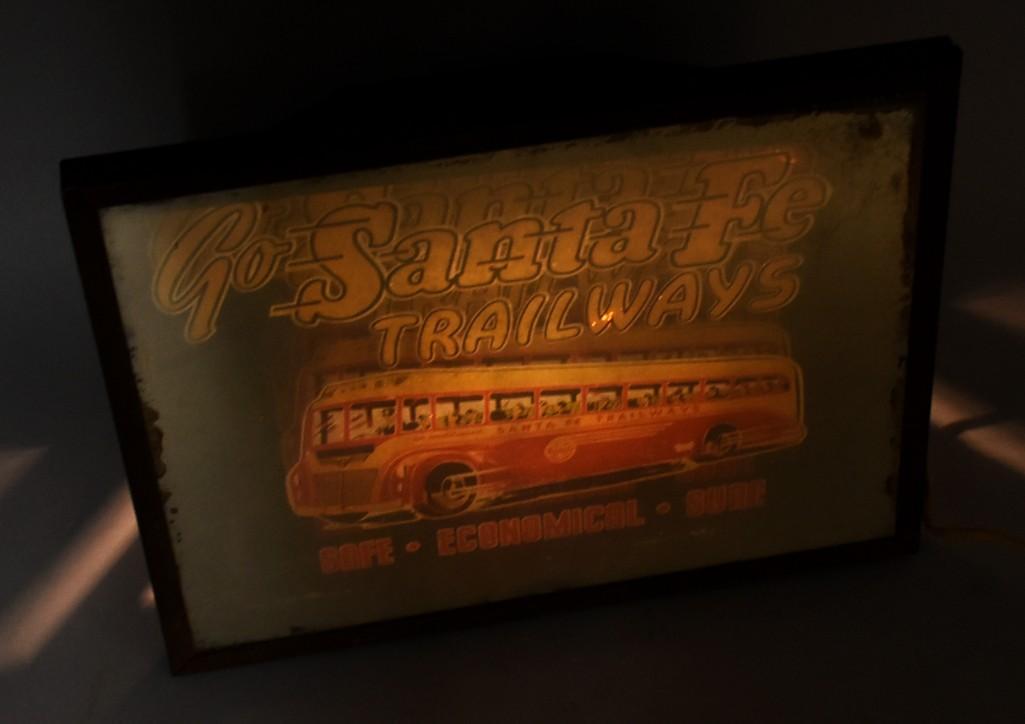 RARE c1945 Santa Fe Trailways Bus Depot Illuminated (1 of 3)